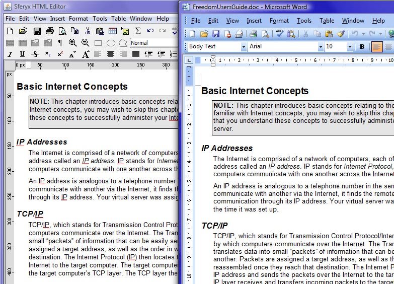 Copy & Paste operation from Microsoft Word into the HTML Editor