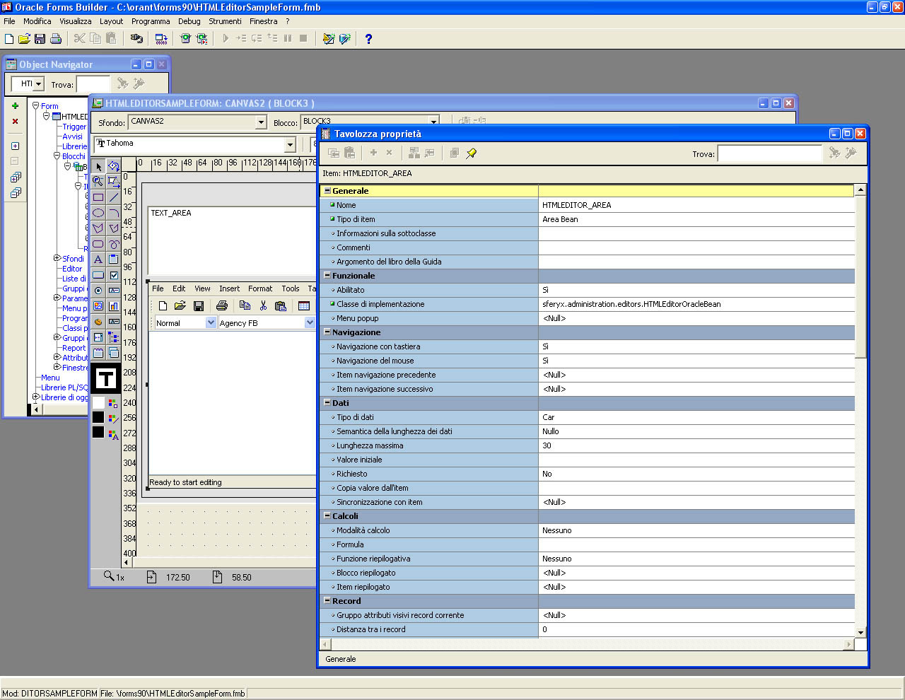 How can I integrate the HTML Editor in Oracle Forms?